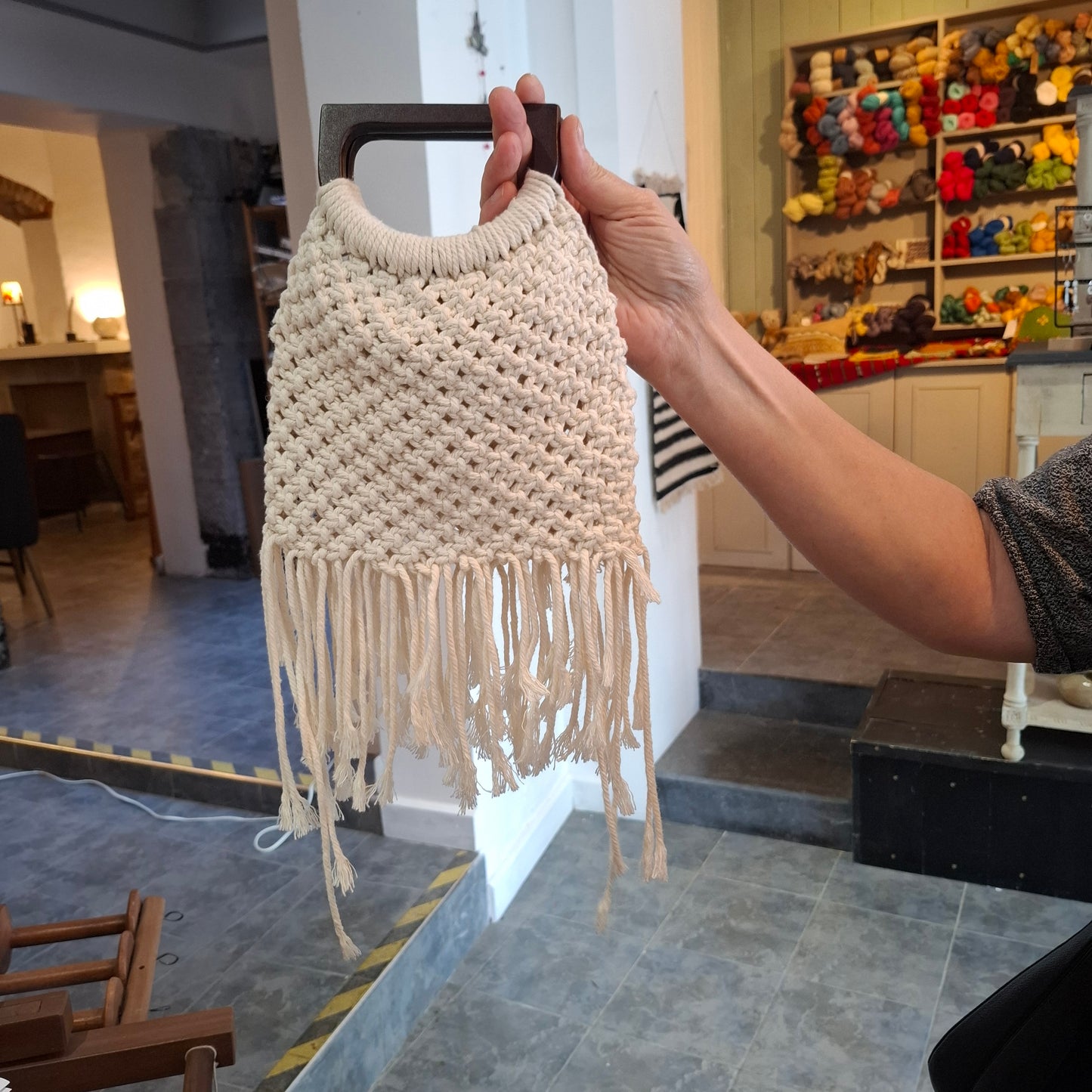 Atelier macramé - réalisation d'un sac